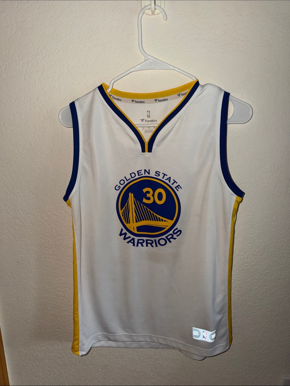 Fanatics Golden State Warriors Steph Curry White/Blue/Yellow Jersey